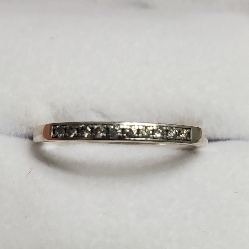 Silver ring with natural diamonds from Ben moss jewelers.